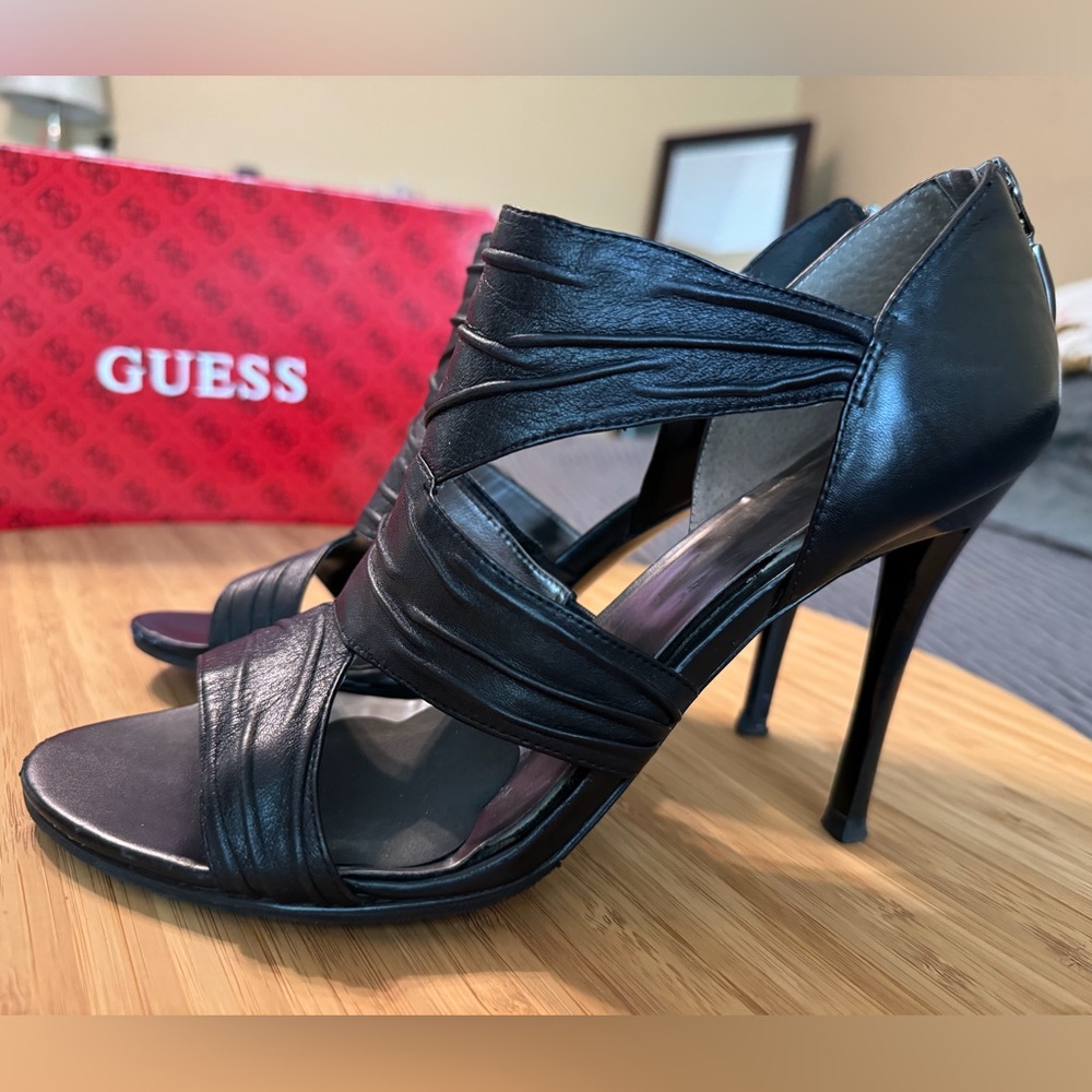 GUESS Black Open Toe Heel 8